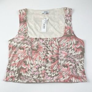 AFRM Los Angeles Shirt Womens XL Pink Multicolor Sleeveless Top NWT